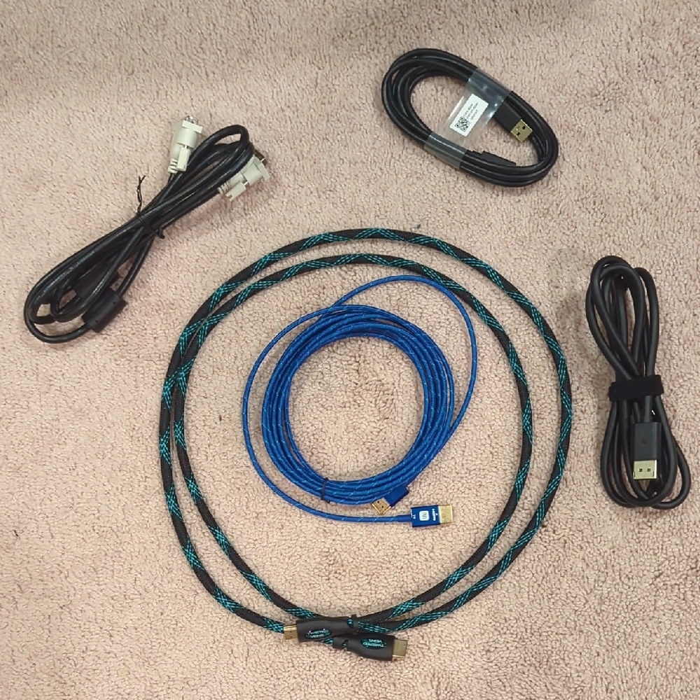 Display Cable Set (5 Total) - 1 DisplayPort, 2 HDMI, 1 USB To micro USB, 1 DVI